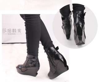   ★100% Leather★Sexy Rome Wedge Ankle BOOT SHOE★US5/6/7/8@EUR39