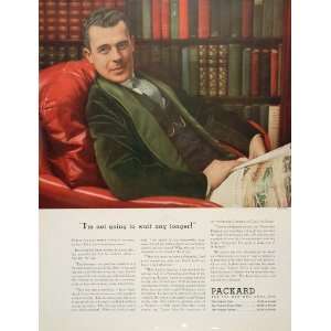  1933 Ad Packard Car Man Smoking Jacket Edward Steichen 