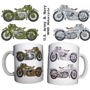  U.S. Army and Navy Motorcycle Mug 