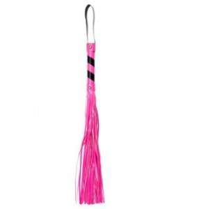 Ouch, Whip PVC Pink with Black Stripe and Black String 