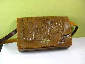Reversible Tooled Leather Western Purse Near Mint  