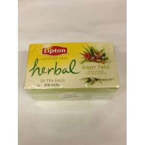 Lipton 100% Natural Herbal Ginger Twist Caffeine Free Tea (412440) 20 