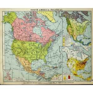  1925 Map North America Climate Population Industrial