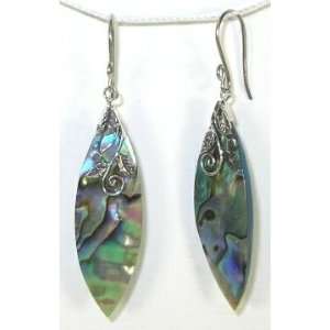  Abalone & Sterling Silver Marquis Earrings: Home & Kitchen