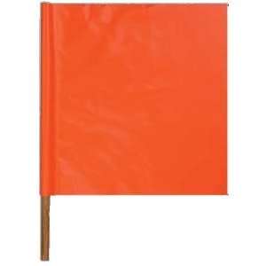  Solid PVC Flags, Color Fluorescent Orange, 24“ Dowel 