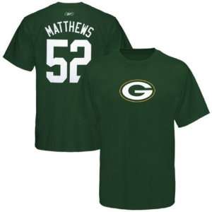   Bay Packers #52 Clay Matthews Name & Number Tshirt