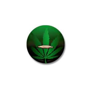  Mini Button Marijuana Joint and Leaf 