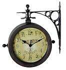 indoor outdoor train station wall hanging clock dual two sided