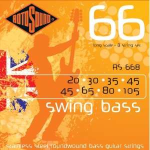  Rotosound RS668 Swing Bass 66 Stainless Steel 8 String Bass Guitar 