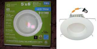 QTY 4 / Commercial Electric 6 in. White Recessed LED Retrofit Trim 