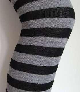 colors & black striped over knee high socks/stockings  