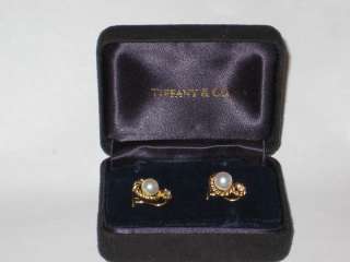 Tiffany & Co. Ladys Solid 18k Gold , Pearl and Diamon  