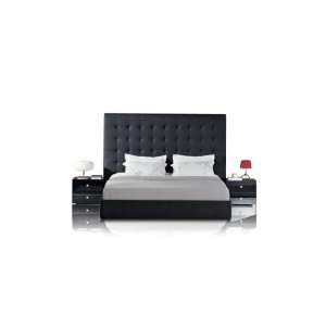  Tall Bonded Leather Headboard Bed Set Black or white