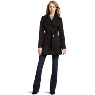   Womens Double Breasted Belted Spring Trench Coat With Pleated Back