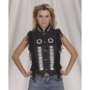  Ladies Western Leather Riding Vest: Sports & Outdoors