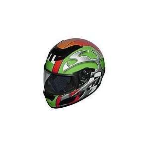 Snell Full Face Motorcycle Helmets   Green Blade 