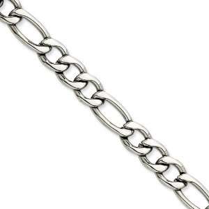  Stainless Steel 9.30mm 8in Figaro Chain, Size 8 Chisel 