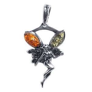   Marquise Multicolor Amber 38mm x 12mm Pretty Angel Charm Pendant