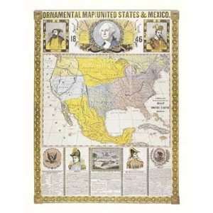   Ornamental Map/United States and Mexico 