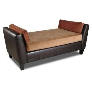  Hi Style Brown Bicast Leather Love Seat Sette