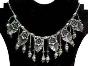 Thai Karen Hill Tribe silver Rose garden necklace G027  