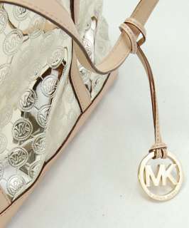Michael Kors Metallics Amagansett Monogram Mirror Large Gold Tote 