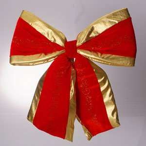   & Gold Fabric Christmas 2 Loop Bow 24 x 27 #479348: Home & Kitchen