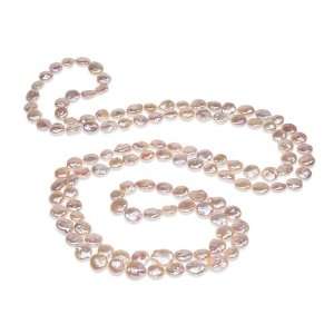   Claire   Iridescent Peach Coin Pearl Rope Love My Pearls Jewelry