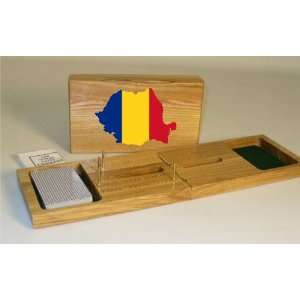 Flag of Romania Cribbage Board Game 