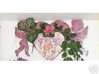 Wall decor Cupid Floral Wall decoration wood Handcraft  