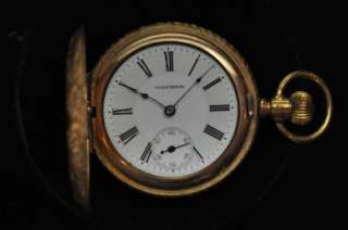   42MM COLUMBIA ROPE EDGE HUNTING CASE POCKET WATCH FOR REPAIRS  