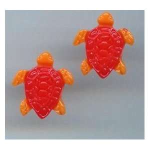  Sea Turtle Earrings   Small Size   Red/orange Sea Turtle 