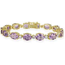 Glitzy Rocks 18k Gold over Sterling Silver 23.1 CTW Amethyst and 