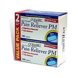 Equate 200 ct Extra Strength Pain Reliever PM  Overstock