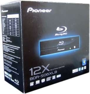   BOX Pioneer Blu ray Writer BDR S06XLB Burner Drive 12X ~