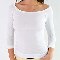   Apparel Womens White Thermal 3/4 sleeve Top (X Large)  Overstock