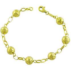 14k Yellow Gold Diamond cut Disco Ball Bracelet  Overstock