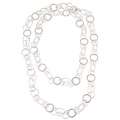 La Preciosa Sterling Silver 42 inch Circle and Oval Link Necklace