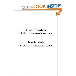   of the Renaissance in Italy (9781404343672) Jacob Burckhardt Books