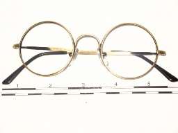 Round classical eyeglasses with Nosepads, Antique gold,  