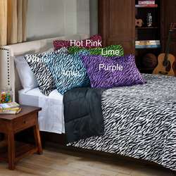 Zebra 3 piece Full/ Queen size Mini Comforter Set  