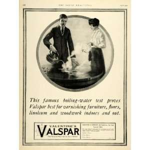 1920 Ad Valentines Valspar Varnish Boiling Water Table Test Furniture 