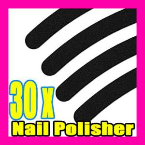 30 nail art sanding file buffing black grit tool S021  