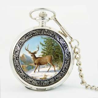 Rare Deer Antler Jokul Vintage Mechanical Pocket Watch  