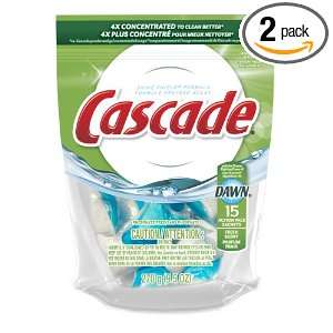 Cascade ActionPacs Dishwasher Detergent, Fresh Scent, 15 Count (Pack 