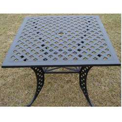 Thatched Square Cast Aluminum 36 in. Patio Dining Table  Overstock 