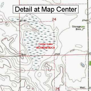 USGS Topographic Quadrangle Map   Cedar Lake, North Dakota (Folded 