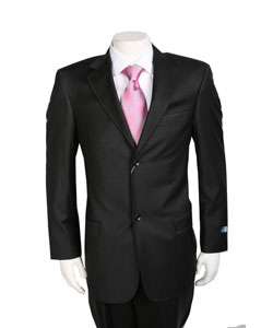 Zanetti I Deal Two Button Black Suit with Pink Pinstripes   