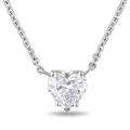 14k White Gold 1ct TDW Heart shaped Diamond Necklace (E, SI2) (GIA 