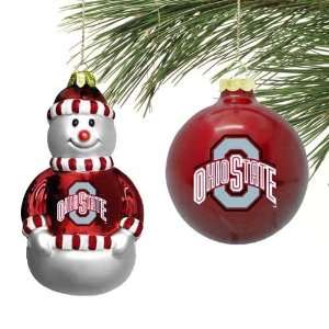  Ohio State Buckeyes Mini Blown Glass Ornament Set: Sports 